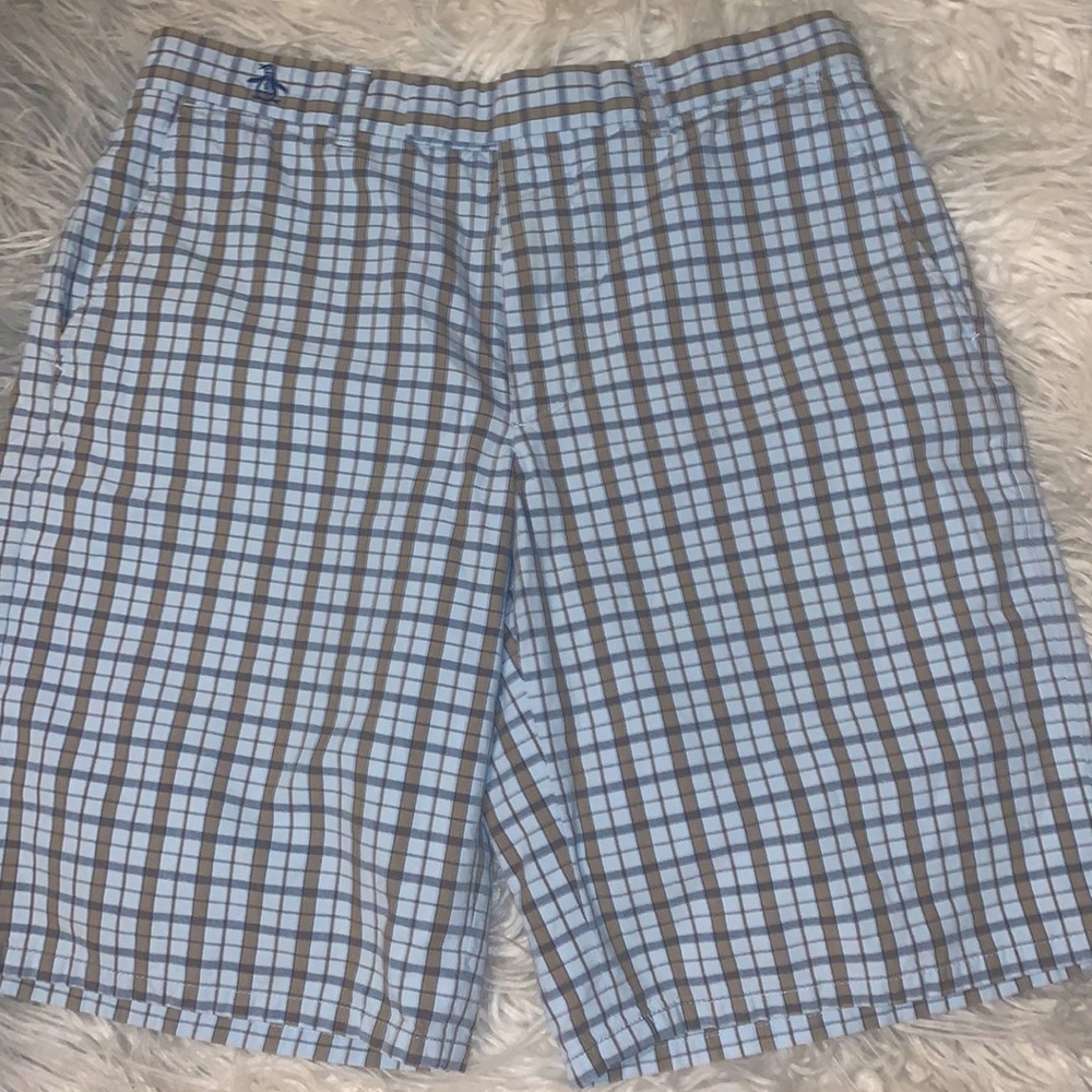 Men’s Plaid Flat Front Penguin Shorts
